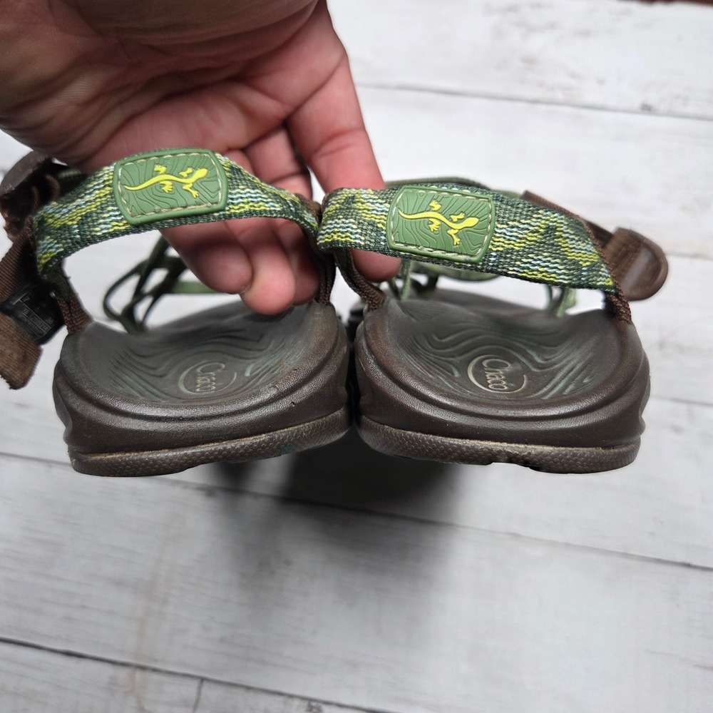 Chaco Z/Cloud 2 Sandal Toe Loop Hiking Women 7 Green Brown J106214 BROKEN BUCKLE - Picture 10 of 11